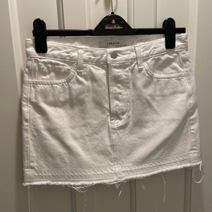 White denim mini skirt